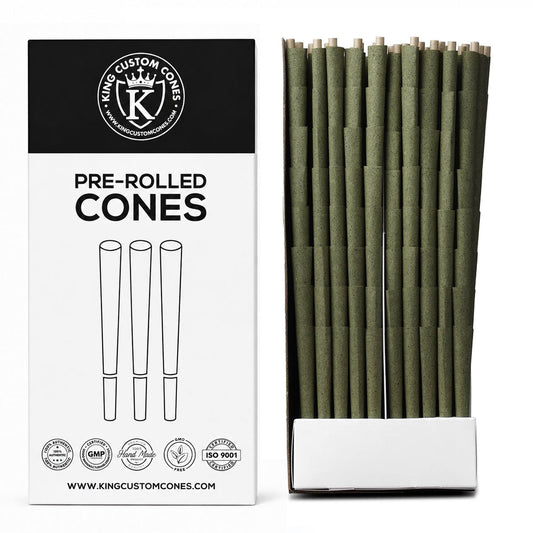 84mm (1-1/4) Green Hemp Wrap Blunt Spiral Filter (Paper) Cones