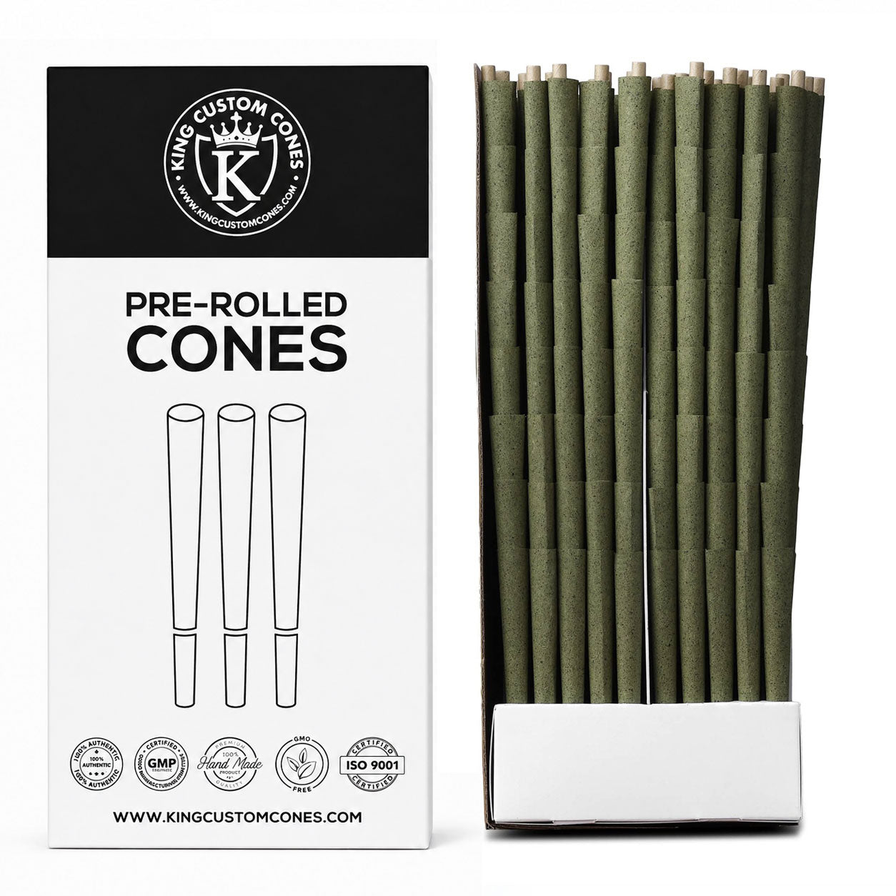 98mm Standard Green Hemp Wrap Blunt Spiral Filter (Paper) Cones