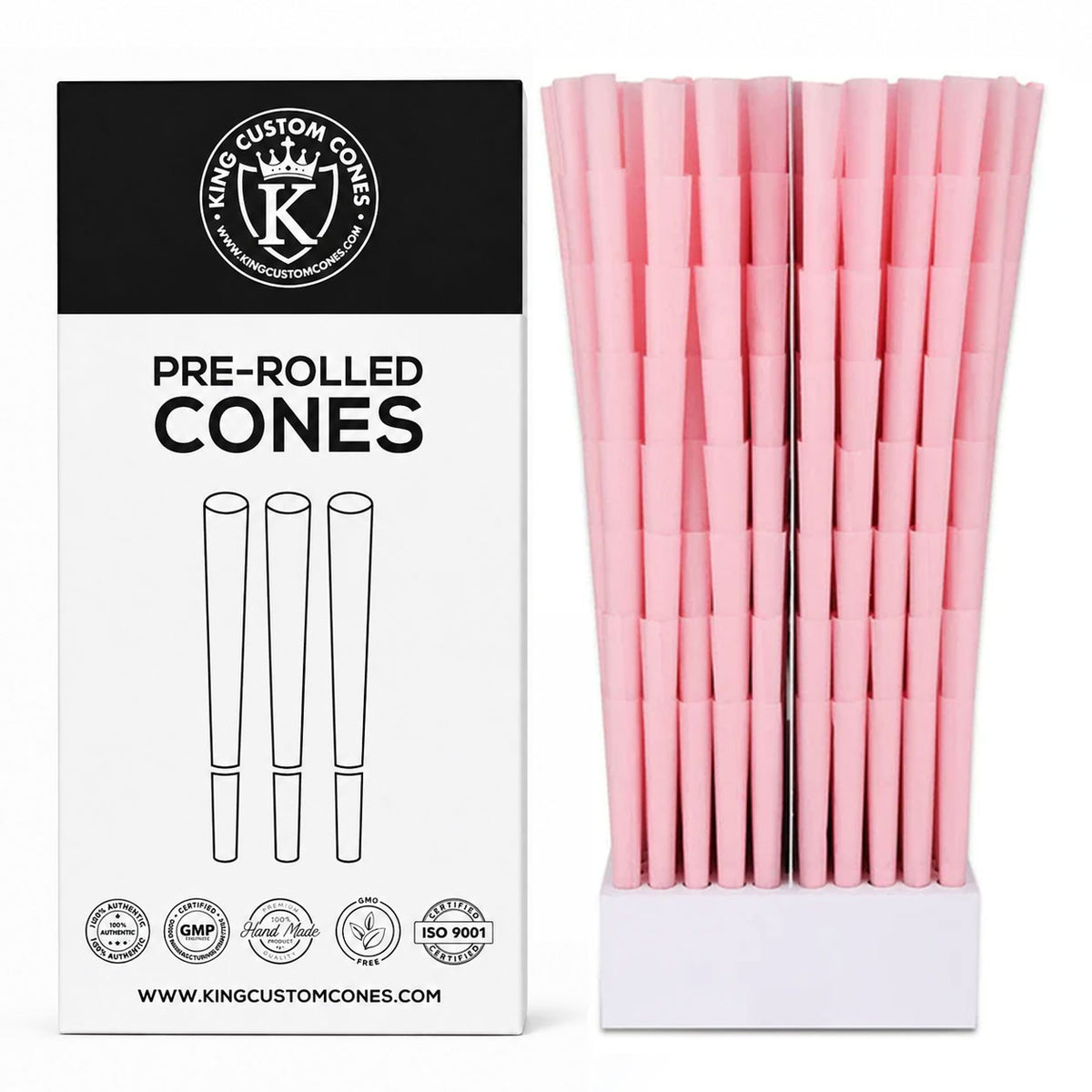 109mm King Size Pink Paper MW Filter Cones 001