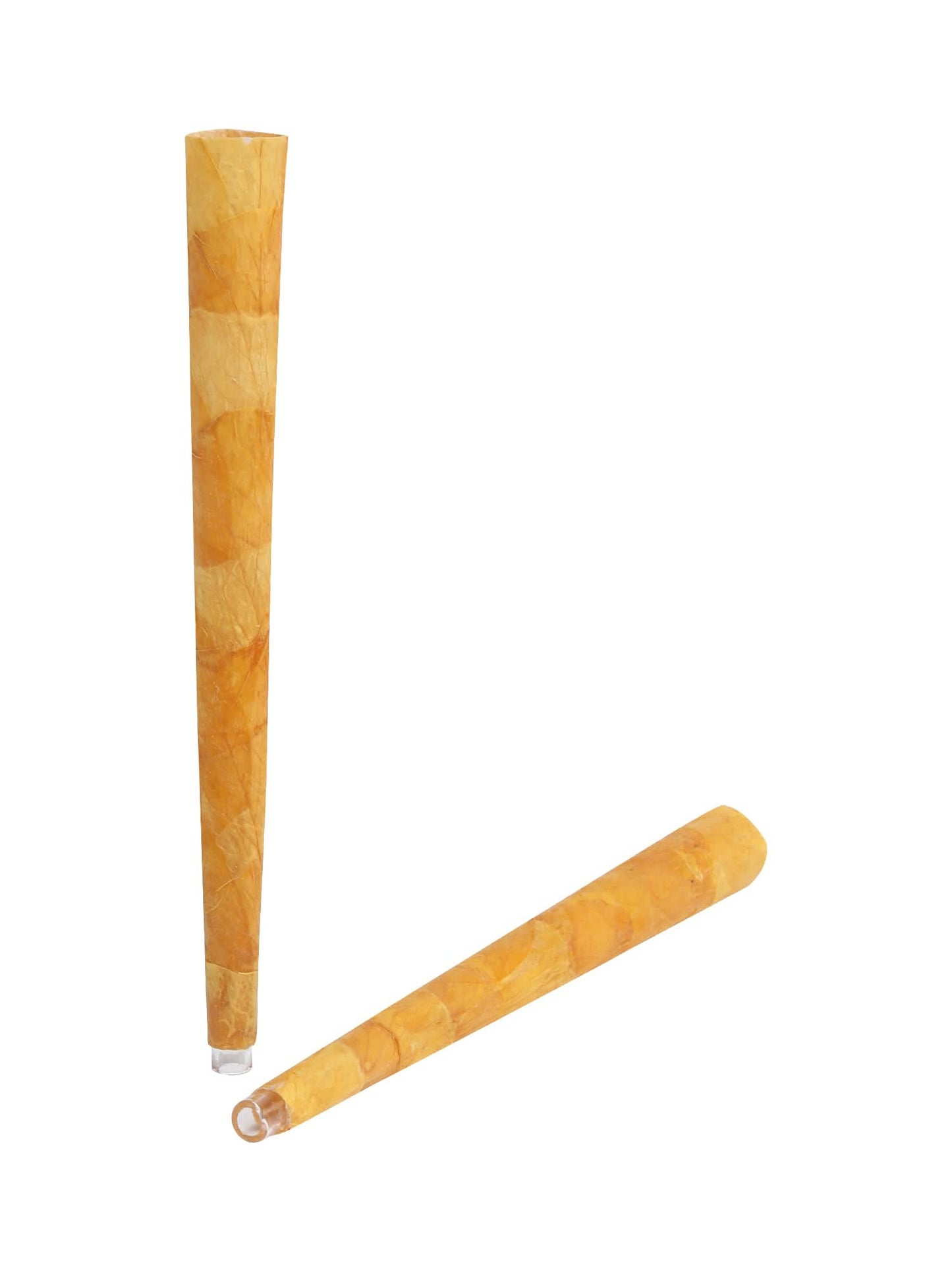 HAND ROLLED GLASS TIPS CONE - YELLOW ROSE PETALS - BOX OF 150 CONES