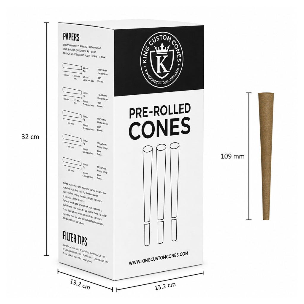 98mm Standard Brown Hemp Wrap Blunt MW Filter Cones