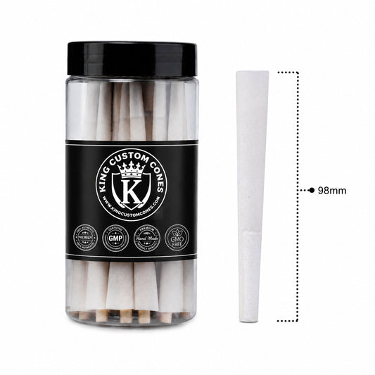 98mm King Size 100% Organic Hemp Paper MW Filter Cones Jars