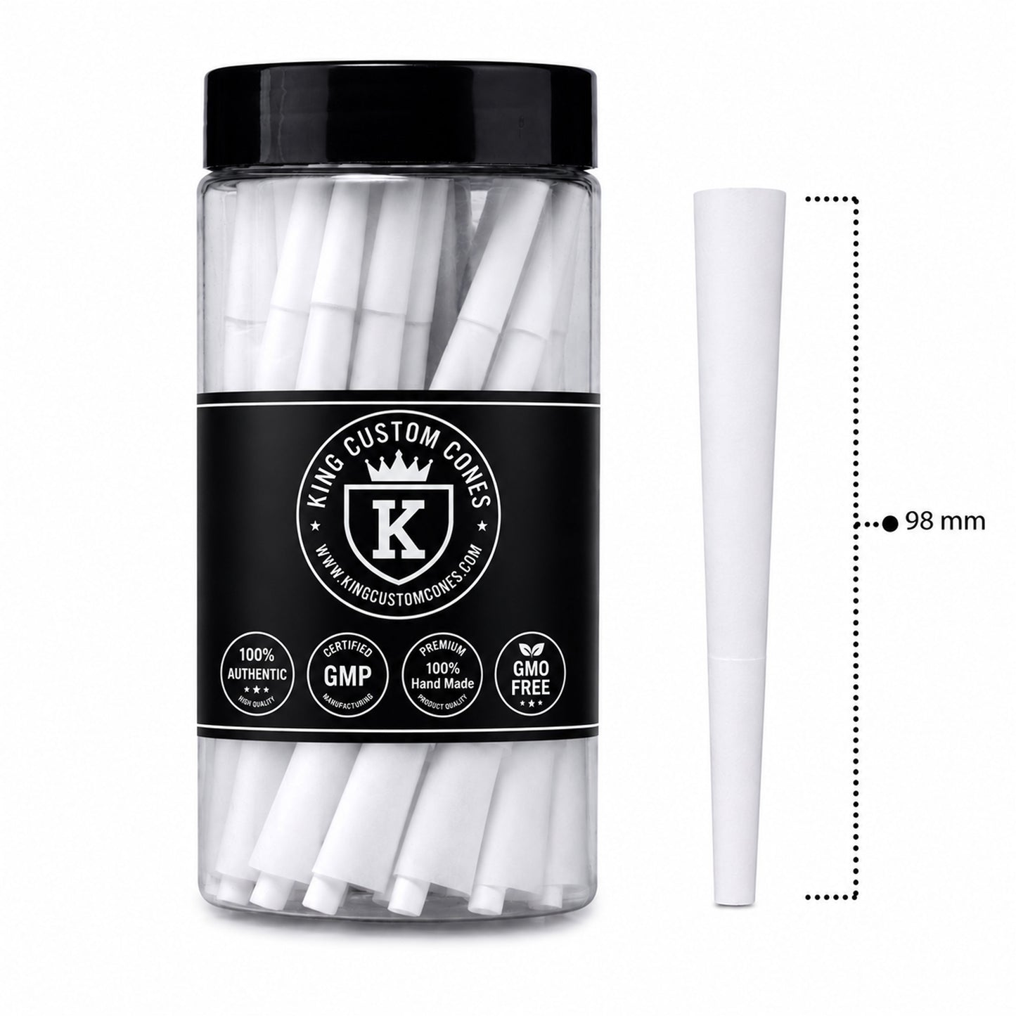 98mm Standard French White Paper MW Filter Cones Jar