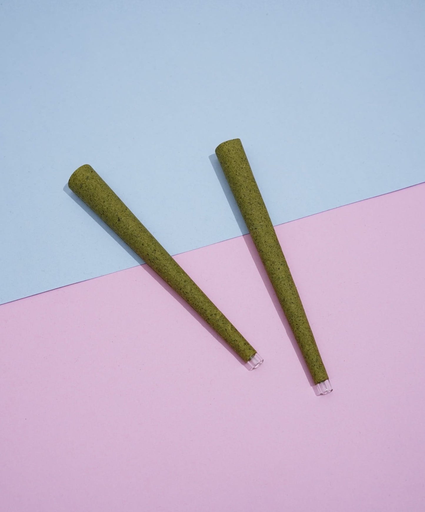 84mm (1-1/4) Green Hemp Wrap Blunt Conical Glass Filter Cones