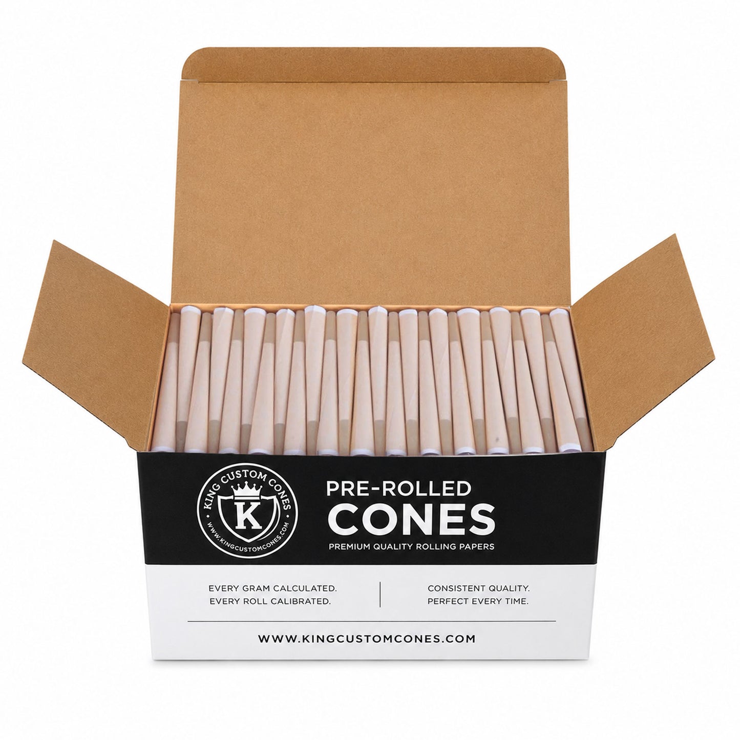109mm King Size Unrefined Brown Paper Conical Glass Filter Cones