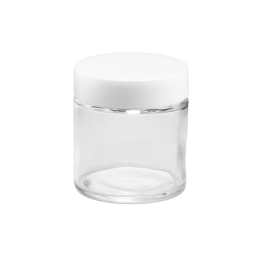 Glass Jar w/ Cap 3oz / 60mm, 100-Pack, Child Resistant (Loud Lock)