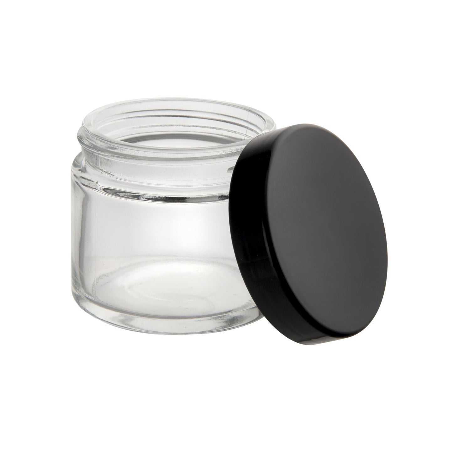 Glass Jar w/ Cap 2oz / 60mm, 100-Pack, Child Resistant (Loud Lock)