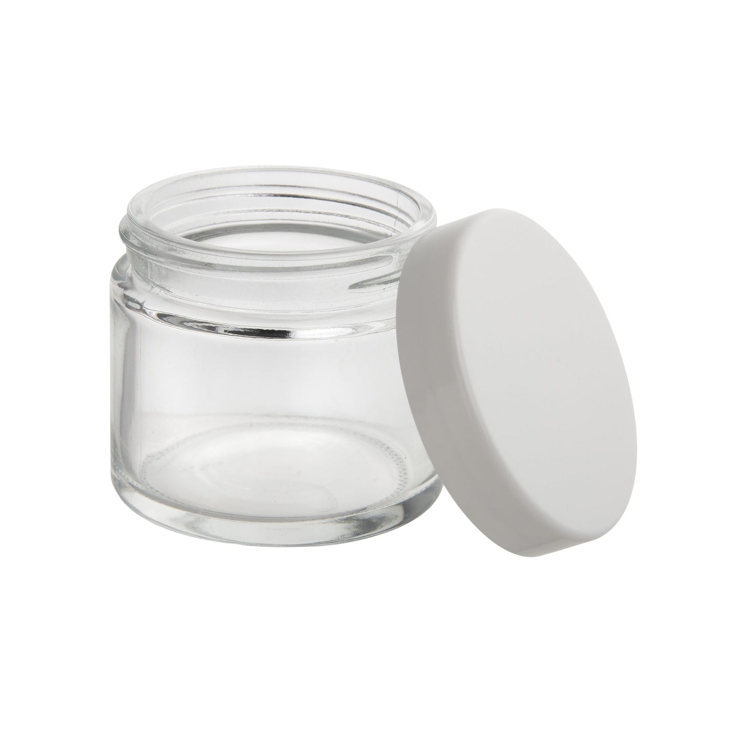 Glass Jar w/ Cap 2oz / 60mm, 100-Pack, Child Resistant (Loud Lock)