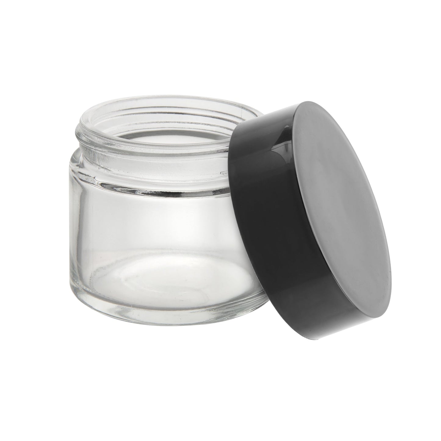 Glass Jar w/ Cap 2oz / 60mm, 100-Pack, Child Resistant (Loud Lock)