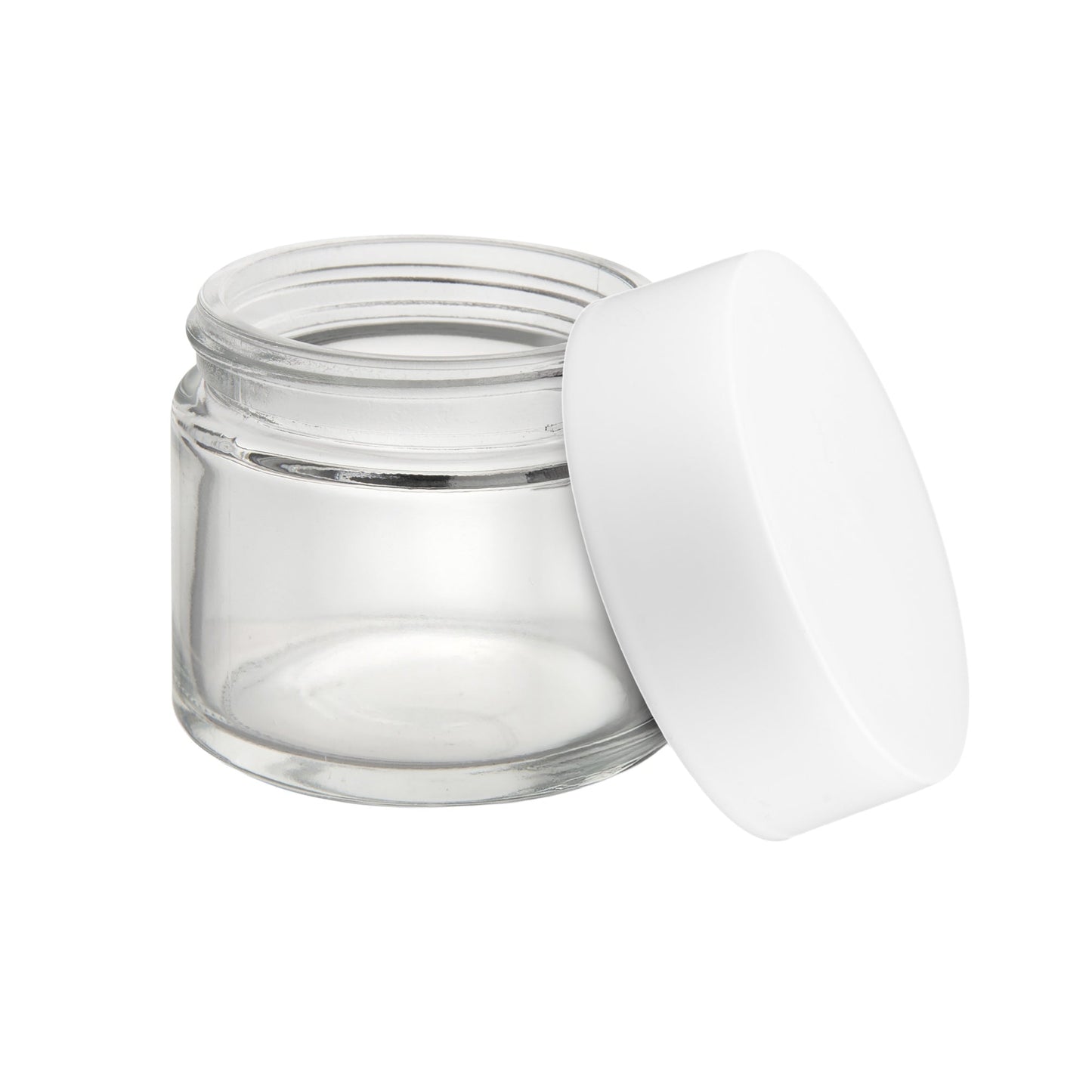 Glass Jar w/ Cap 2oz / 60mm, 100-Pack, Child Resistant (Loud Lock)