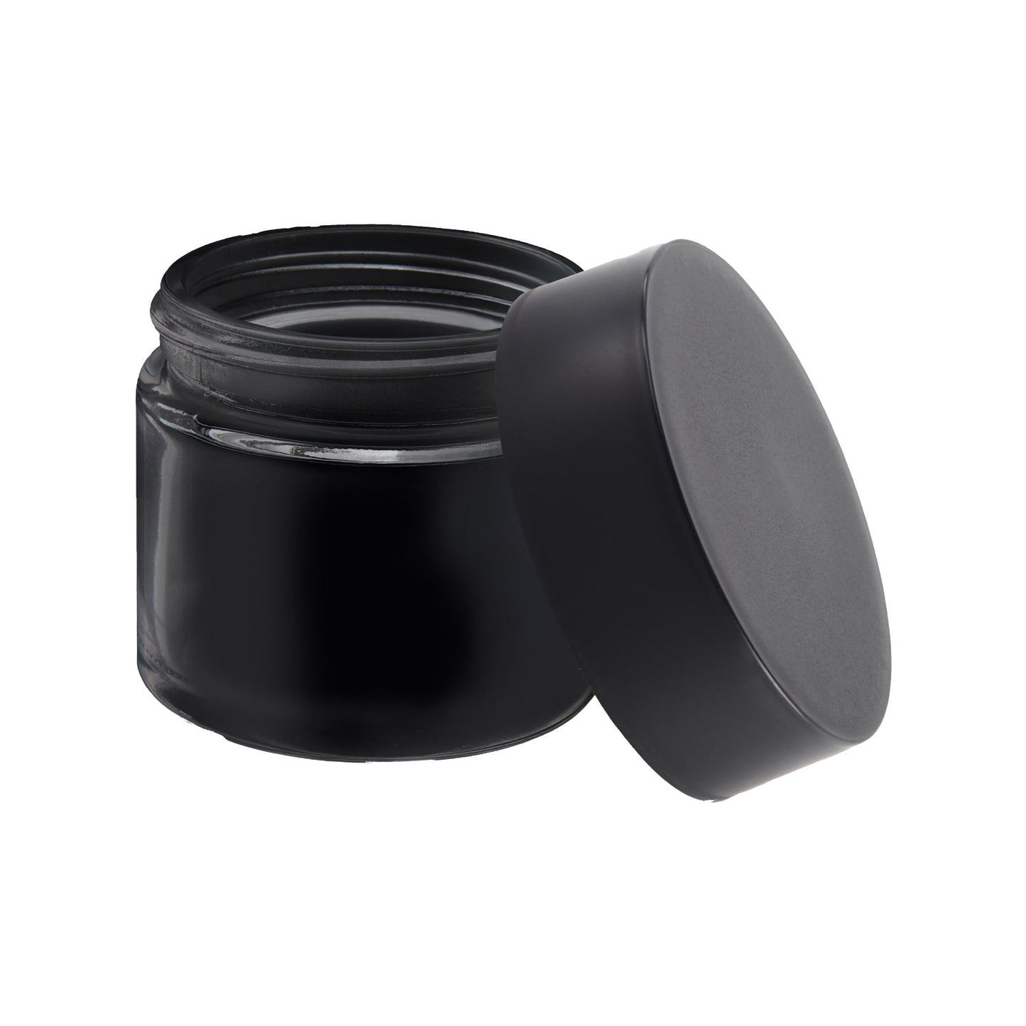 Glass Jar w/ Cap 2oz / 60mm, 100-Pack, Child Resistant (Loud Lock)