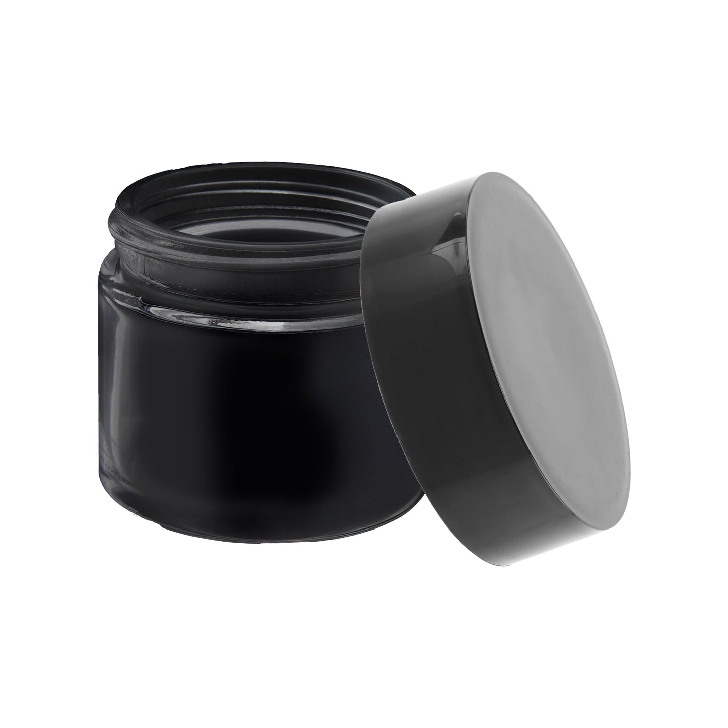 Glass Jar w/ Cap 2oz / 60mm, 100-Pack, Child Resistant (Loud Lock)