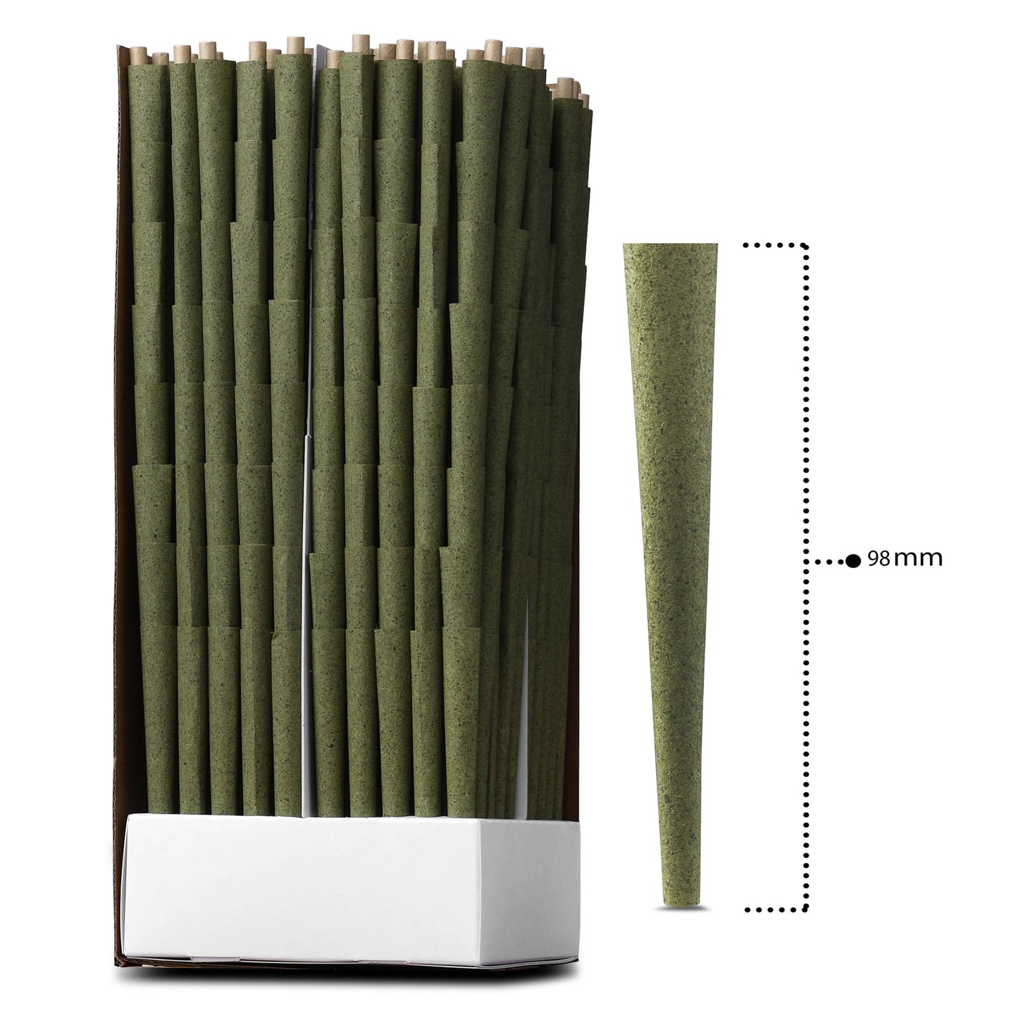 98mm Standard Green Hemp Wrap Blunt Spiral Filter (Paper) Cones