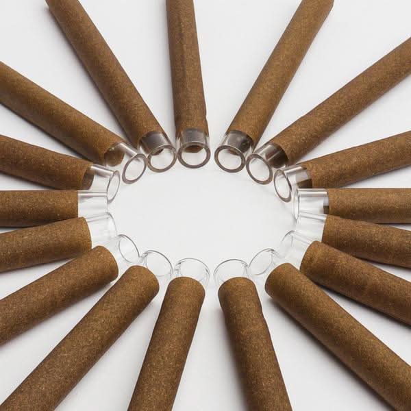 109mm King Size Brown Hemp Wrap Blunt Glass Filter 9mm Dia Tubes