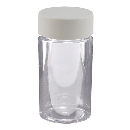 Plastic Jar w/ Cap 75mm / 43mm, 100-Pack, Child Resistant (Loud Lock)