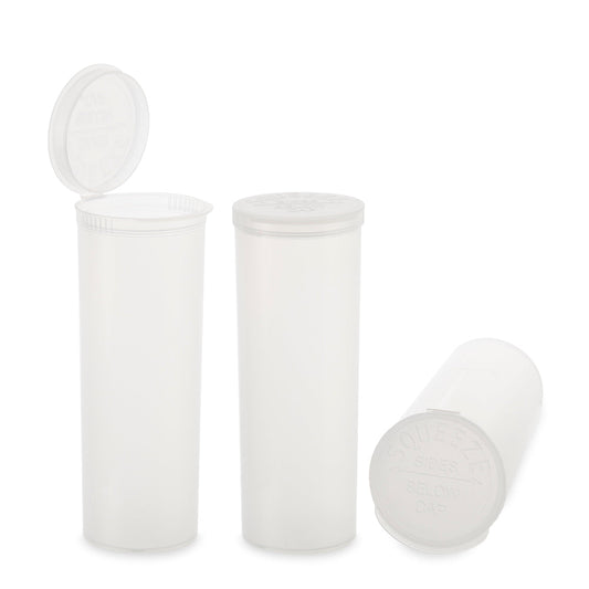 Plastic Pop Top 60 Dram, 75-Pack, Child Resistant (Loud Lock)