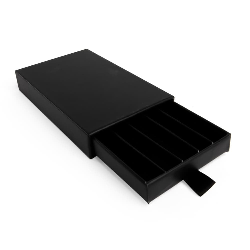 Unbranded Black Pull Packs - Dividers for 5 Pre-Rolls - 98mm (Case of 200)
