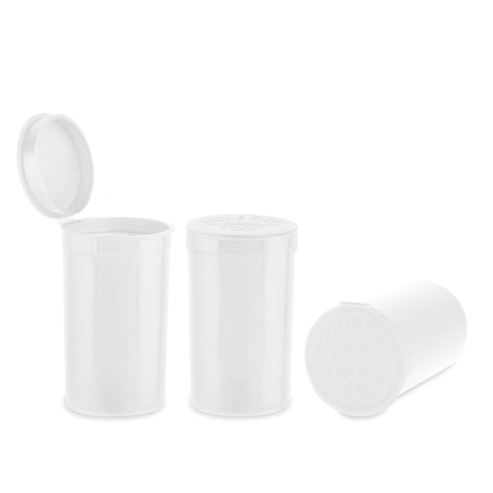 Plastic Pop Top 19 Dram, 225-Pack, Child Resistant (Loud Lock)