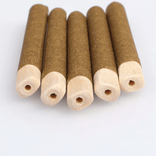 98mm Standard Brown Hemp Wrap Blunt Wood Filter Pinched 9mm Dia Tubes