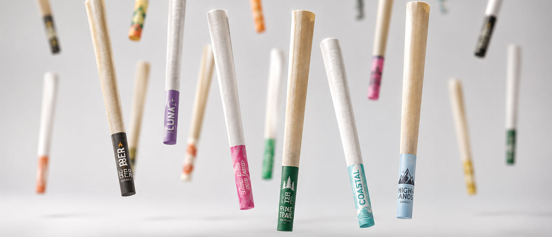 Custom branded pre-rolled cones produced for a wholesale client