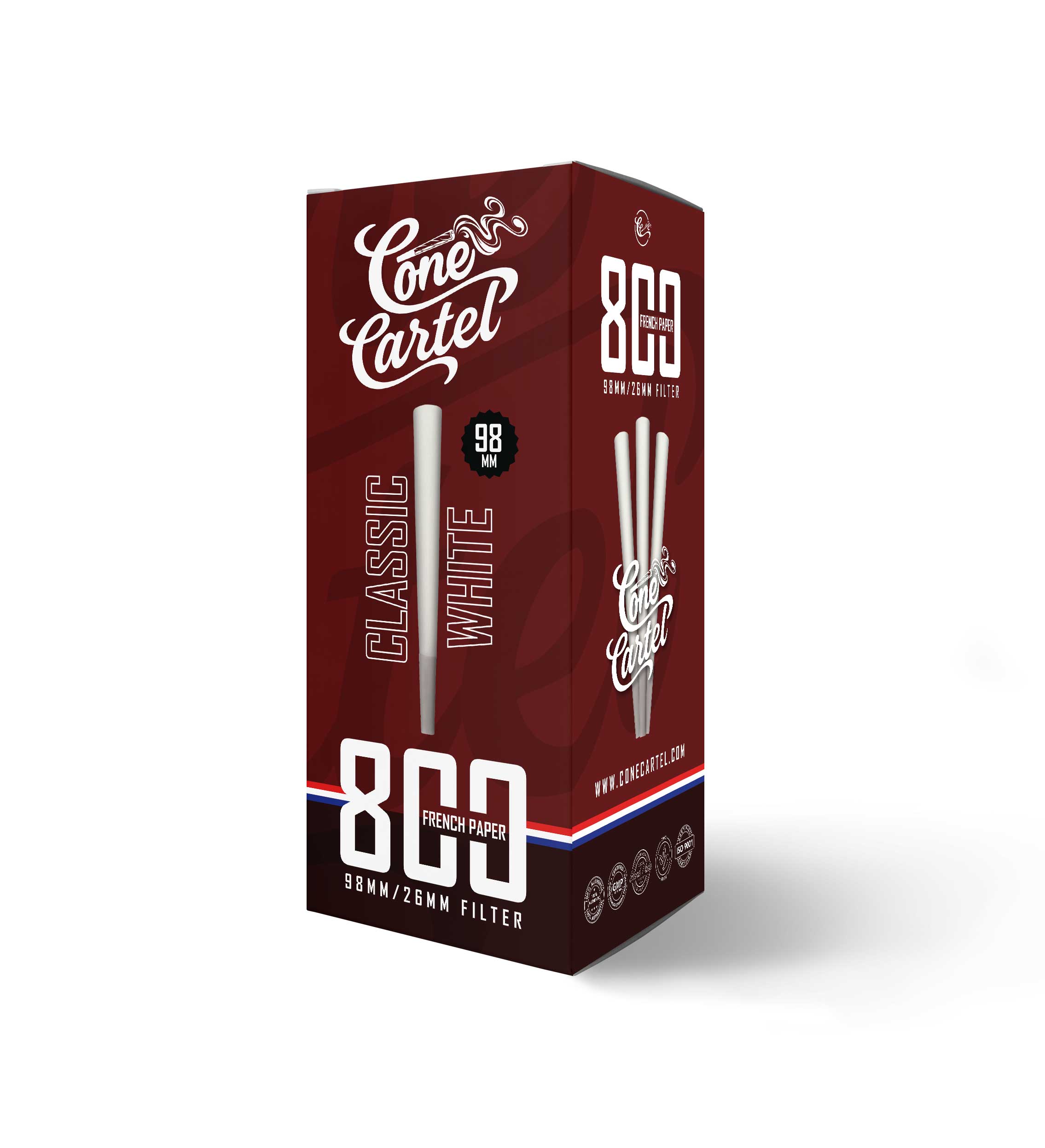 Unbranded - 98MM Class White Cone - 26MM Filter - 800 French Paper