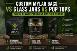 Custom Mylar Bags vs Glass Jars vs Pop Tops